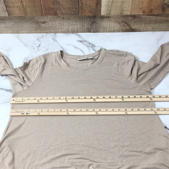 Logo Lounge Lori Goldstein Tan Tunic Shirt Womens XL Long Sleeve Tee Lagenlook - Picture 8 of 10